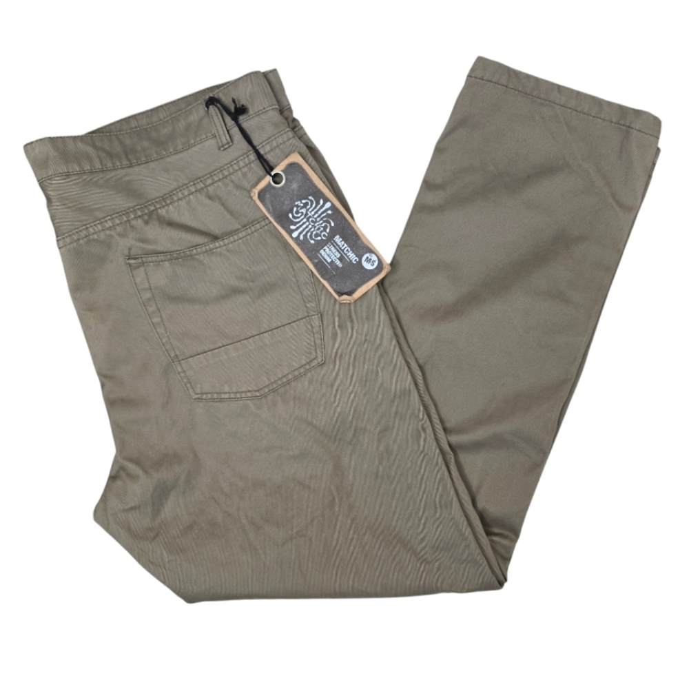 NEW Matchstick Green Gray Straight Leg Chino Pants 42x31